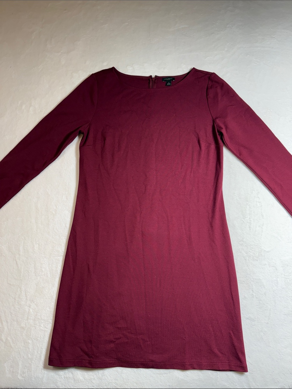 Ann Taylor Factory Burgundy Long Sleeve Mini Dress